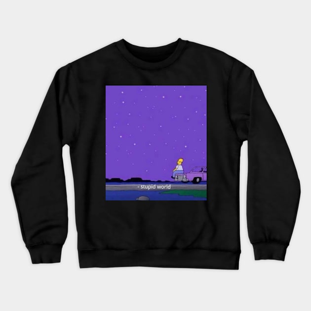 -stupid world Crewneck Sweatshirt by Ladybug04